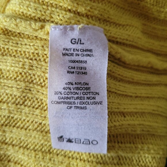 Garage Brand Knit Sweater Crop Top, Mustard Yellow, Women’s L, Cropped Boxy Knit - Picture 4 of 6